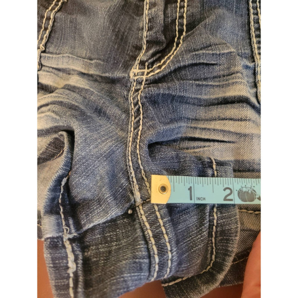 ⭐️⭐️SOLDMER⭐️⭐️Blue Spice Blue Denim Cut-Off Medium Wash - Picture 8 of 10